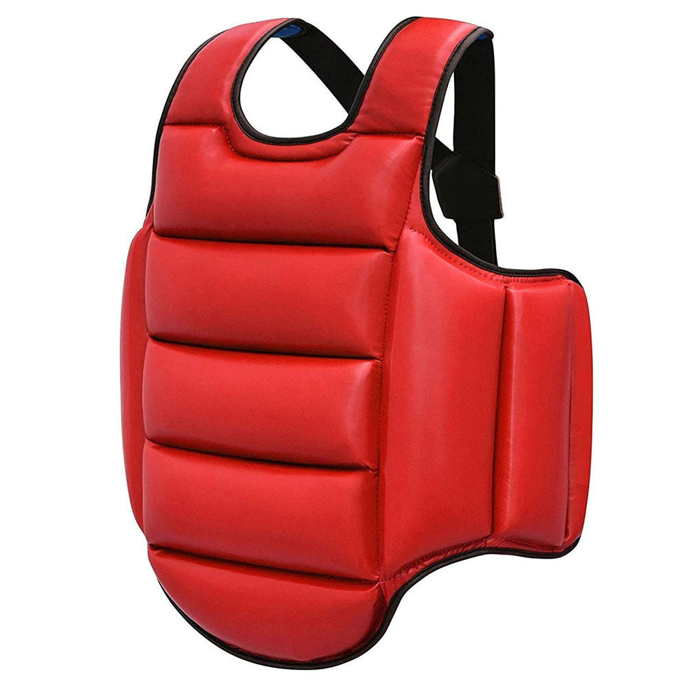Red and blue front chest protectors