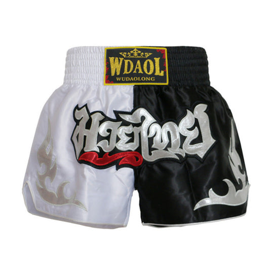Muay thai black-white comfy shorts