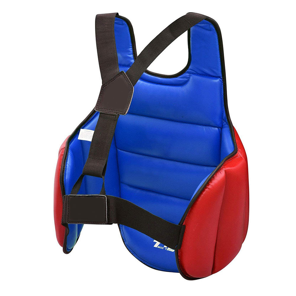 Red and blue front chest protectors