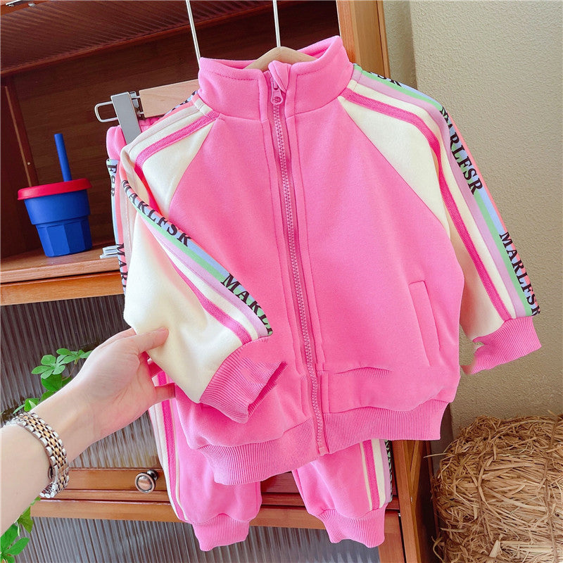 Kids pink/purple sportswear outfit