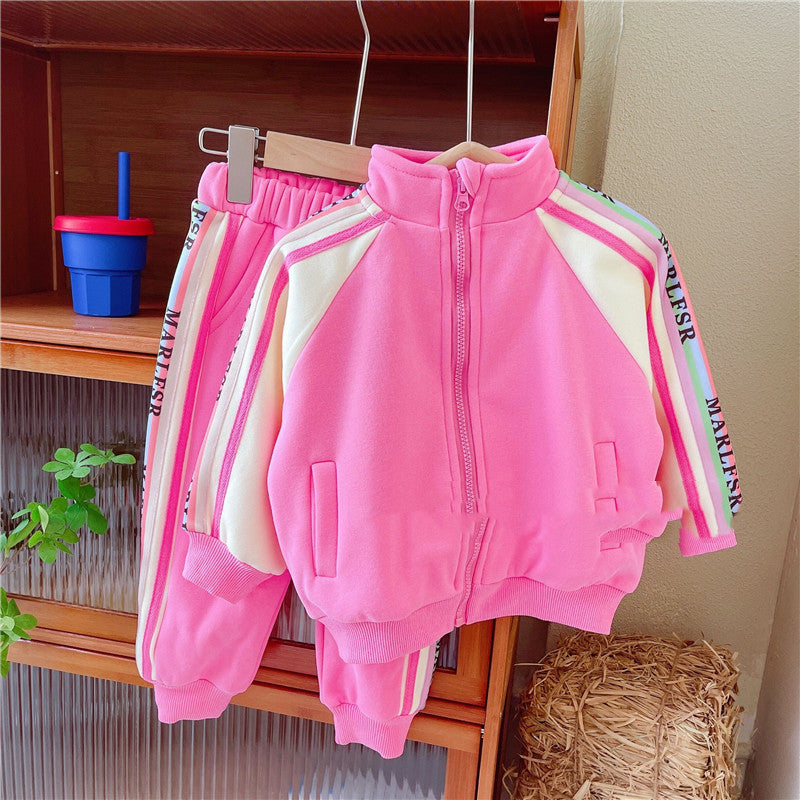 Kids pink/purple sportswear outfit