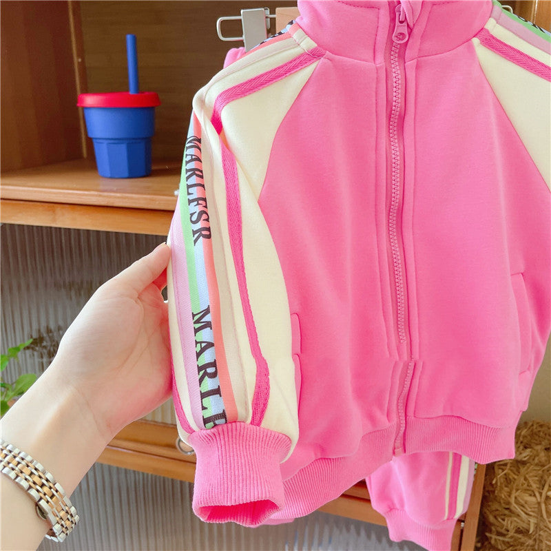 Kids pink/purple sportswear outfit