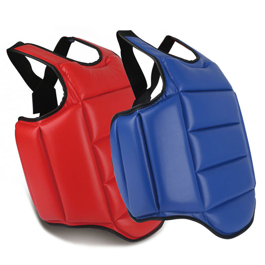 Red and blue front chest protectors